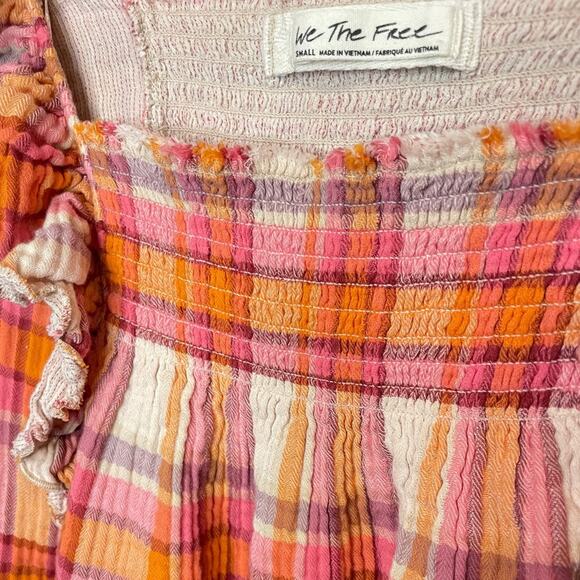 WE THE FREE FREE PEOPLE Siena Plaid Pullover Blouse Sz Small Autumn Cottagecore - Picture 12 of 14